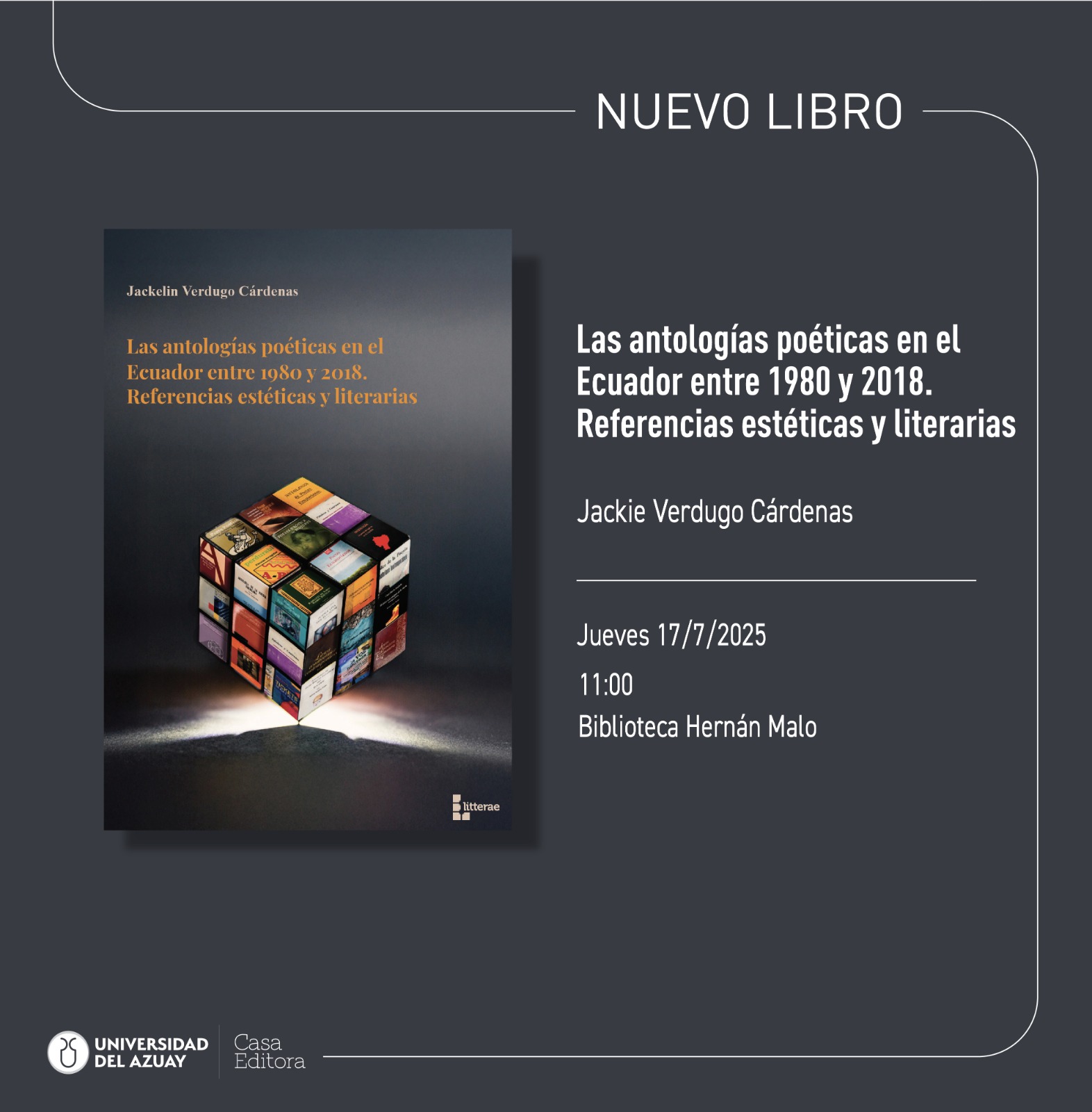 Portada del libro Las antologías poéticas en el Ecuador